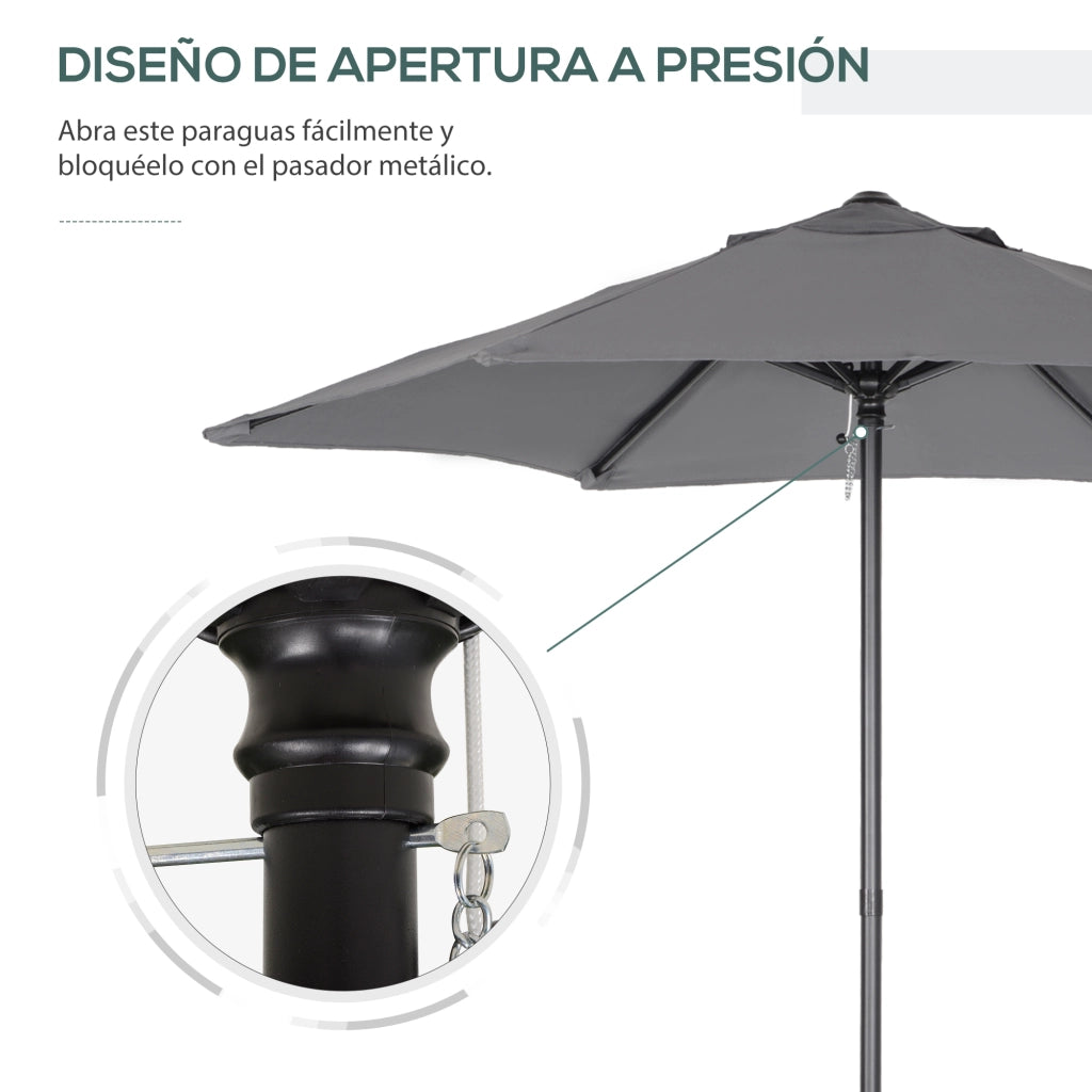 Ombrellone da Giardino con Ventilazione ¨C zephmum ¨C Grigio Antracite