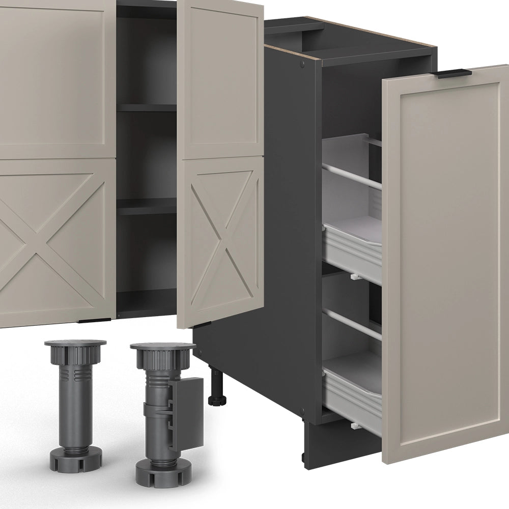 Cucina componibile Fame-Line GrigioBeige/Antracite 280 cm, PL Antracite Vicco