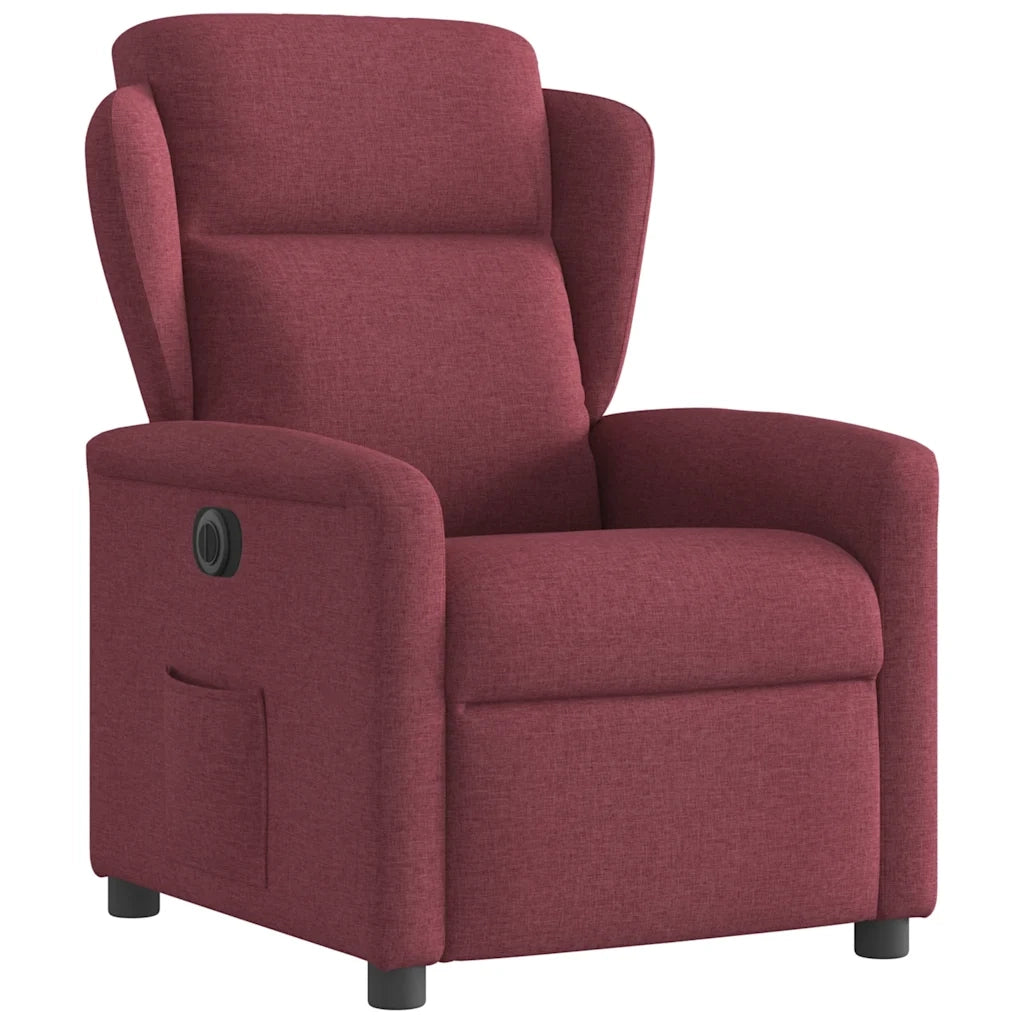 Poltrona Elettrica Reclinabile Rosso Vino in Tessuto 3303117