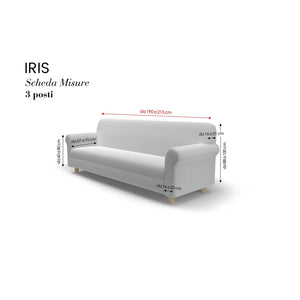 Copridivano Elasticizzato 1 Posto in Poliestere Iris Grigio Chiaro