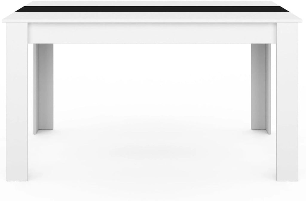 GEORGIA Tavolo da pranzo rettangolare bianco e nero per 6 persone 140 x 80 cm