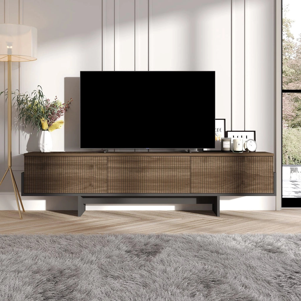 Porta TV in legno "Hege" - 180 x 30 x 44 cm - Nero