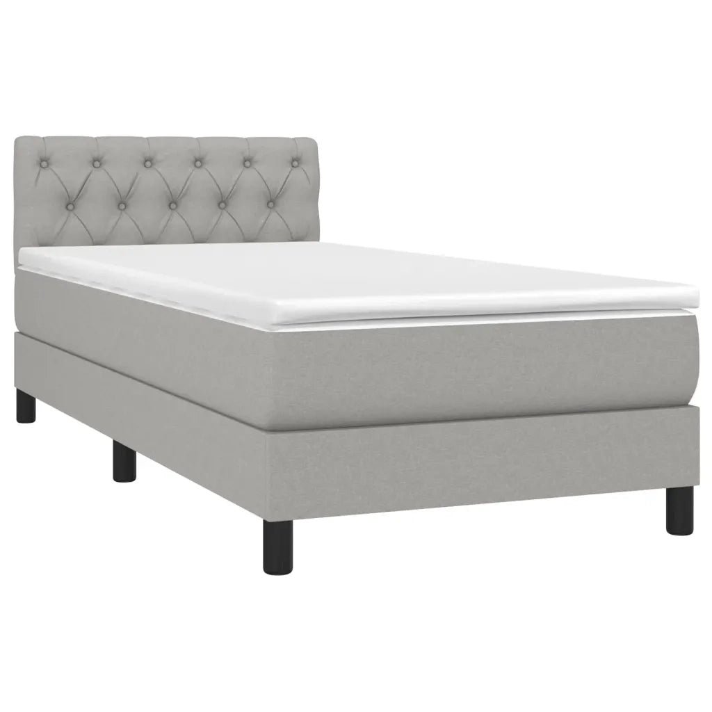 Giroletto a Molle con Materasso Grigio Chiaro 80x200 cm Tessuto cod mxl 37152