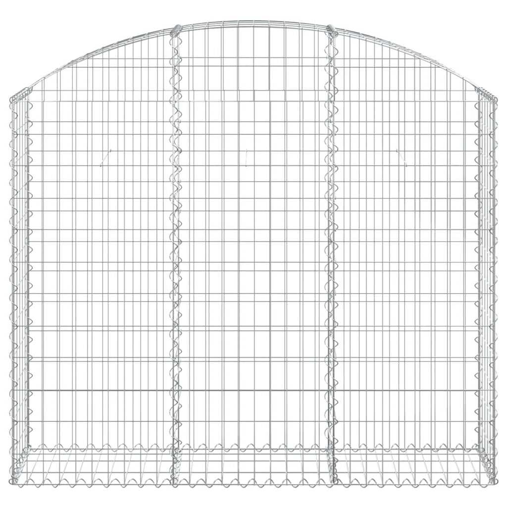 Gabbione cesto gabbia recinzione muro di contenimento ad arco 150 x 30 x 120/140 cm ferro zincato Argento 02_0039971