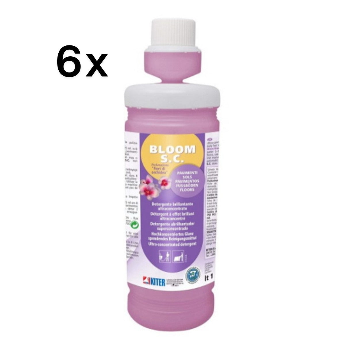 Bloom SC 1L x 6 pz, Detergente Quotidiano per Pavimenti Asciugatura Rapida | Kiter
