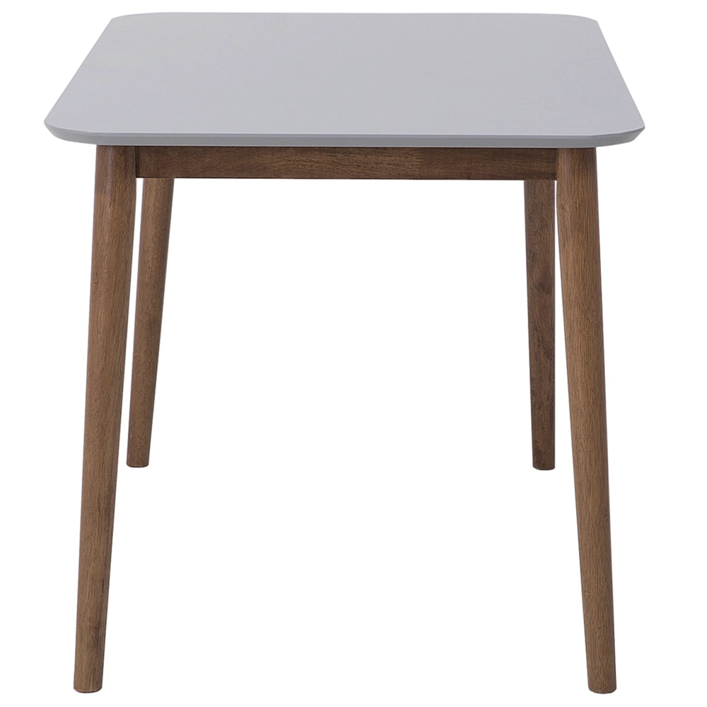 Tavolo da pranzo Piano in MDF grigio 73 x 118 x 77 cm Gambe in legno Tavolo da cucina