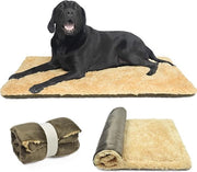 Cuscino Plush Reversibile e Lavabile - Materasso per Cani da Esterno - Grande Medio Piccolo e Piccolo Cani e Gatti - Marrone - 110 x 70 cm
