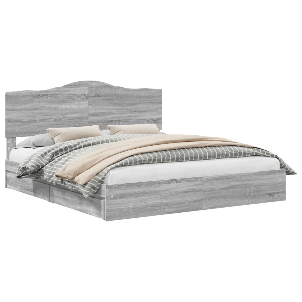 Letto con Contenitore con testiera Grigio Sonoma 180 x 200 cm 3413483