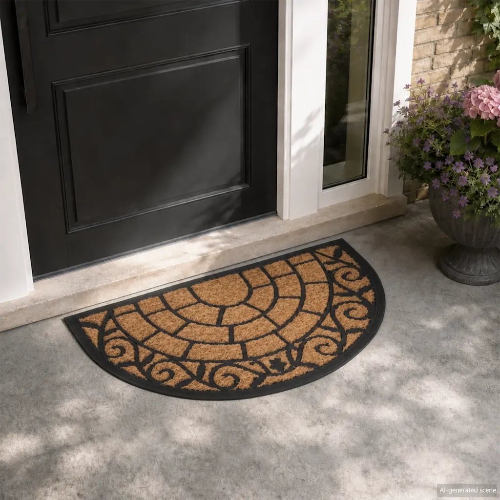 Zerbino Mezzo Rotondo 45x75 cm in Gomma e Fibra di Cocco 155884