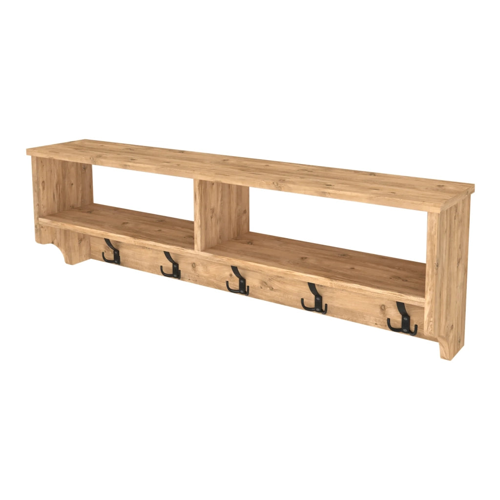 Appendiabiti con 15 ganci 120 x 22 x 37 cm effetto rovere 03_0008187
