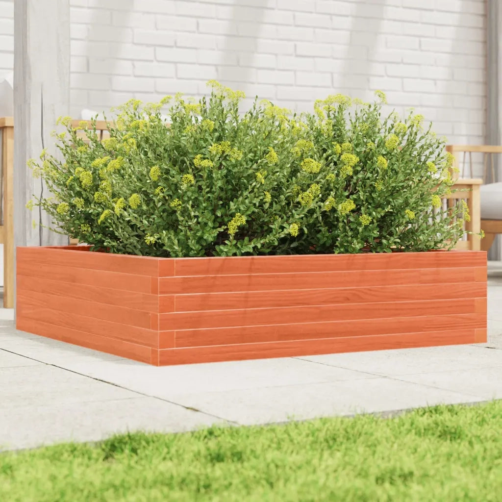 Fioriera Giardino Marrone Cera 90x90x23 cm Legno Massello Pino 847205