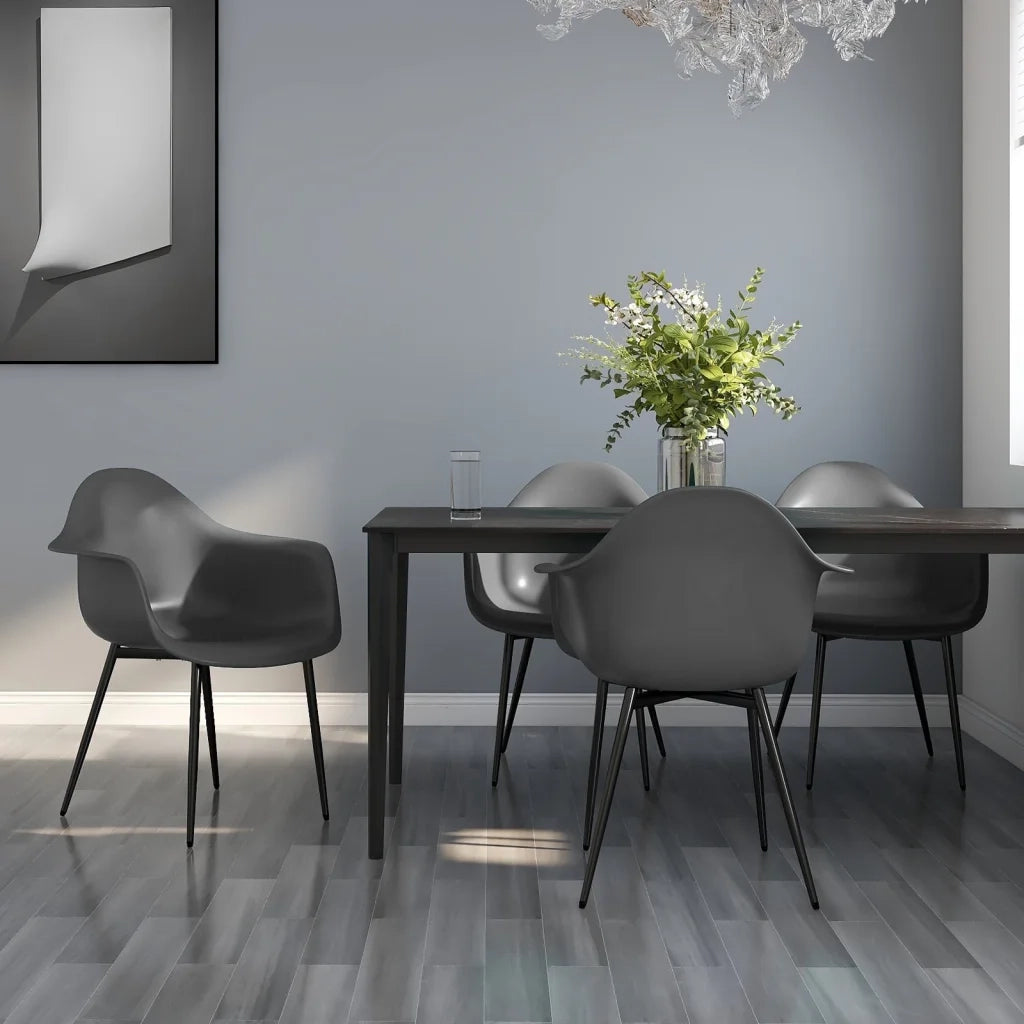 Sedie da Pranzo 4 pz Grigie in PP 338080