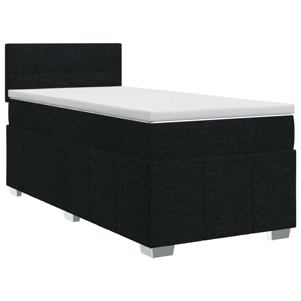 Letto box spring con materasso Nero 100 x 200 cm Tessuto 3451145