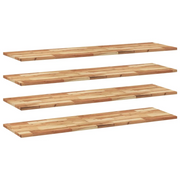 4 pz Mensole da Parete | Scaffali a Parete | Ripiano a parete 120x40x2 cm Legno Acacia Rifinito a Olio