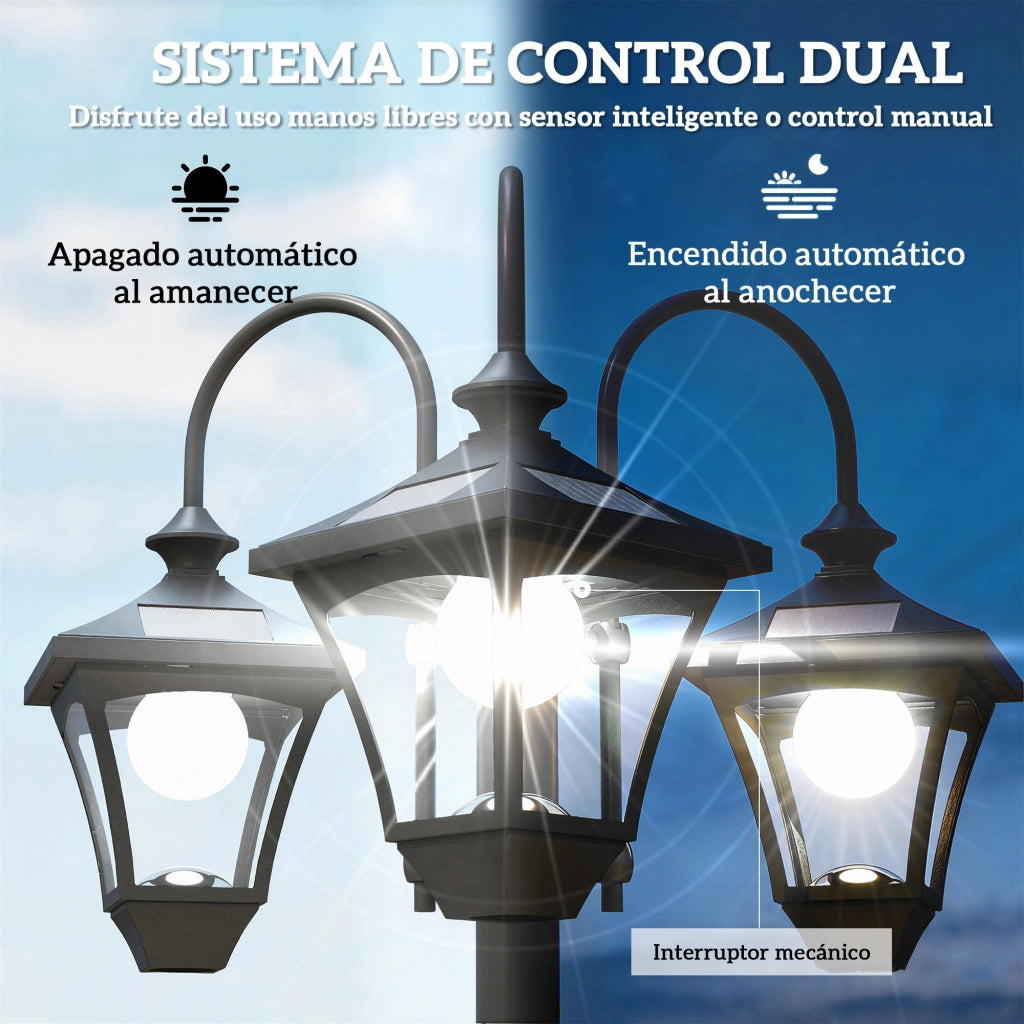 Lampada Solare da Giardino con Fioriera ¨C zephmum ¨C 3 Luci Impermeabile Altezza Regolabile