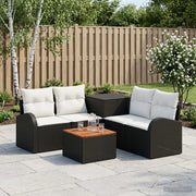 Set di divani 6 pz Nero e Bianco Crema 3447179
