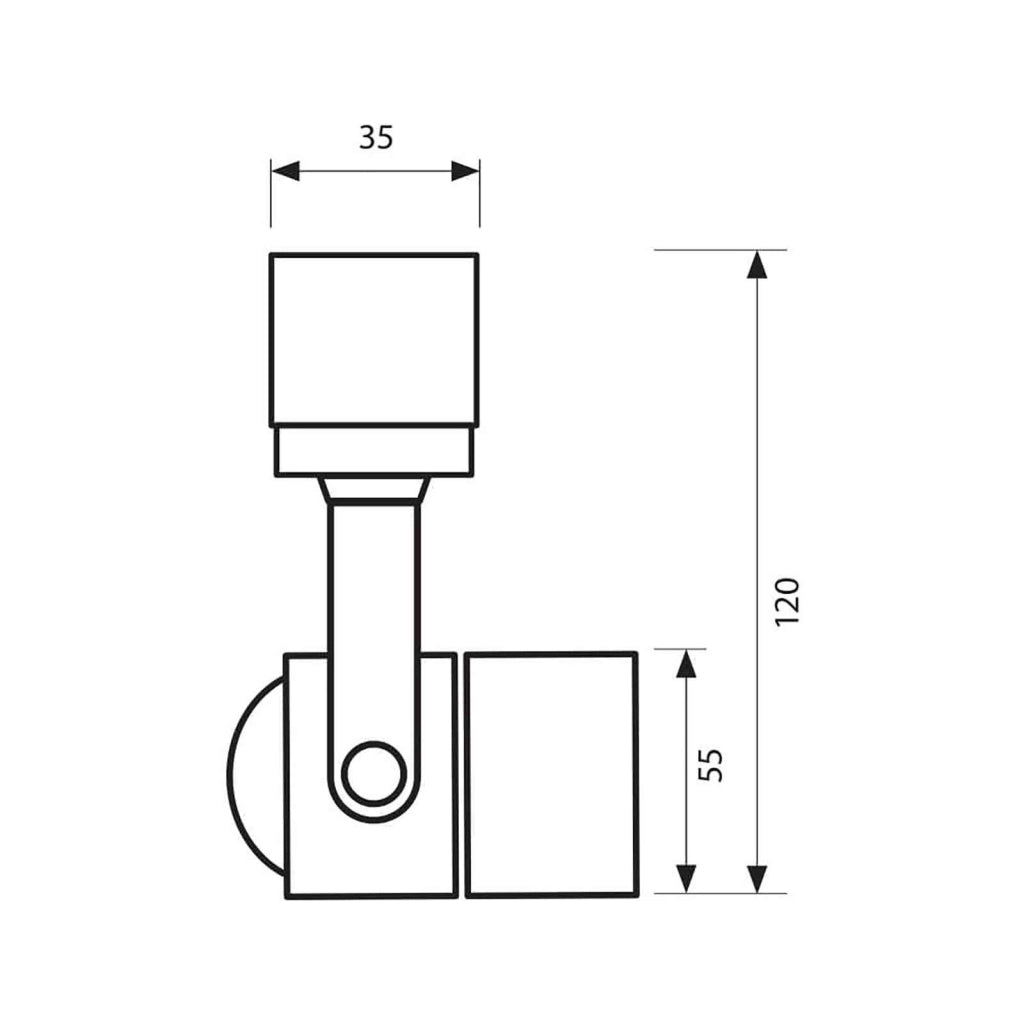Faretto led per binario monofase, Proiettore Orientabile, Attacco Lampadina GU10, Track sistema illuminazione binario, Vetrina Bianco senza lampada