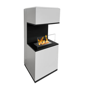 Camino a bioetanolo biocamino da terra Oslo in acciao bianco L38xP38xH100