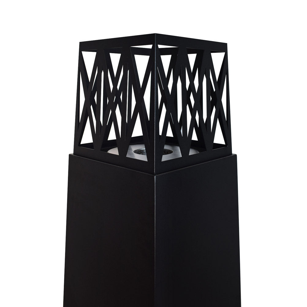 Camino a bioetanolo da giardino per esterno Vulcano Nero 40x40x145