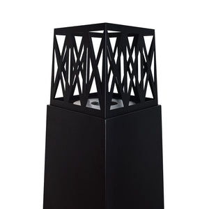 Camino a bioetanolo da giardino per esterno Vulcano Nero 40x40x145