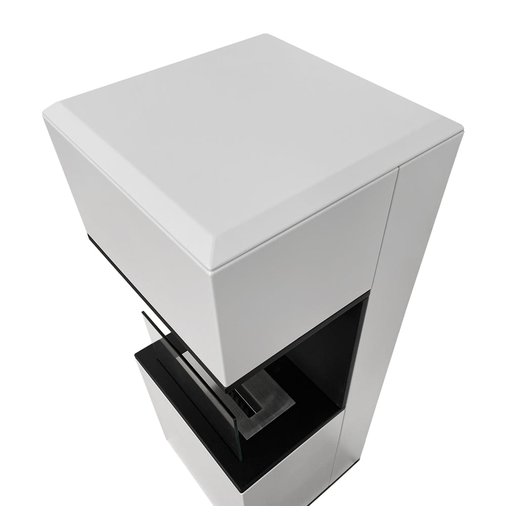 Camino a bioetanolo biocamino da terra Oslo in acciao bianco L38xP38xH100