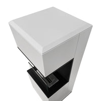 Camino a bioetanolo biocamino da terra Oslo in acciao bianco L38xP38xH100