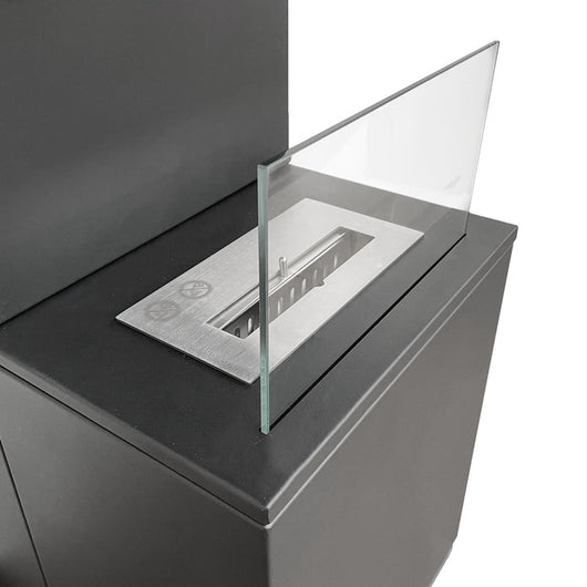 Camino a bioetanolo biocamino da terra Oslo in acciao nero L38xP38xH100