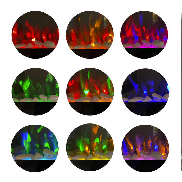 Camino elettrico caminetto da parete DALLAS L127 x P 11 x H50