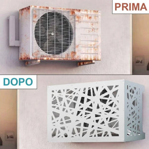 Copricondizionatore copertura per climatizzatore ARTIST Bronzo marrone Corten in alluminio L86 x P44 x H68 cm