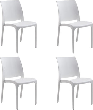 Sedia set 4 pz in resina impilabile made in Italy design per interno esterno SOFIA Bianca