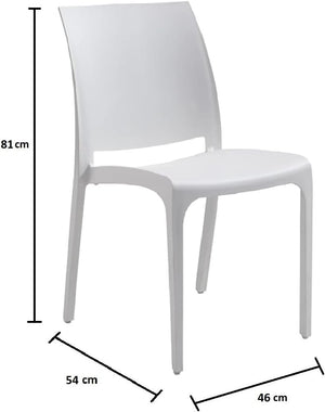 Sedia set 4 pz in resina impilabile made in Italy design per interno esterno SOFIA Bianca