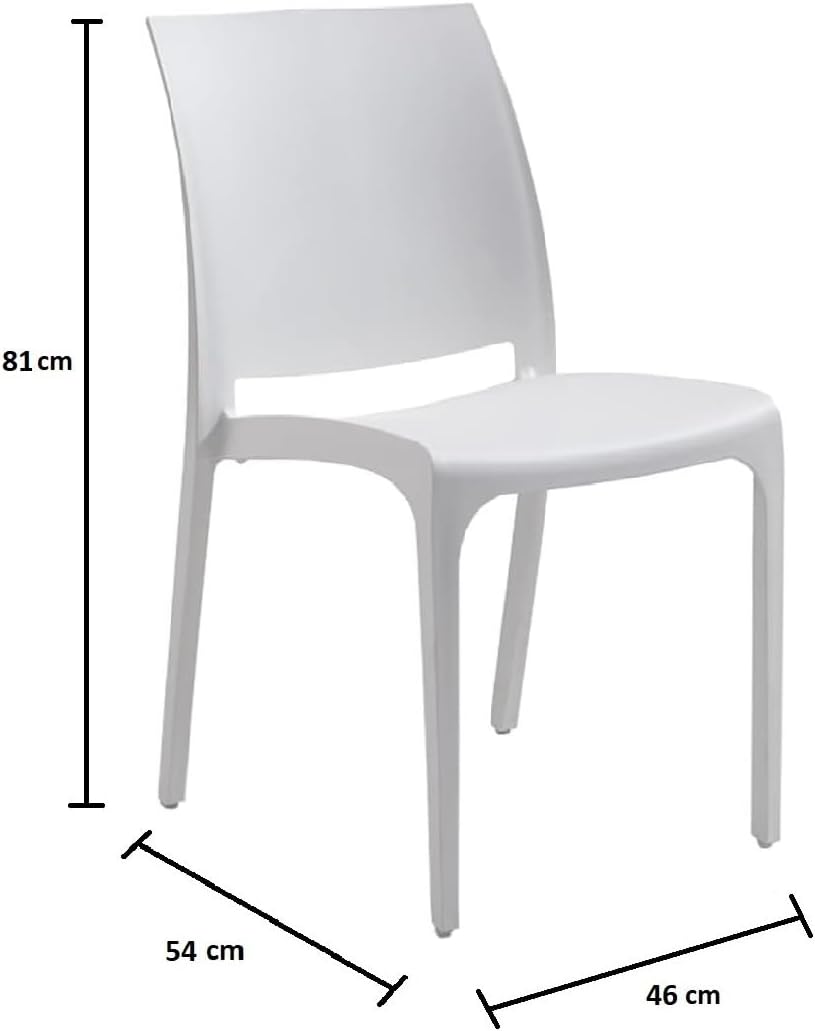 Sedia set 4 pz in resina impilabile made in Italy design per interno esterno SOFIA Bianca