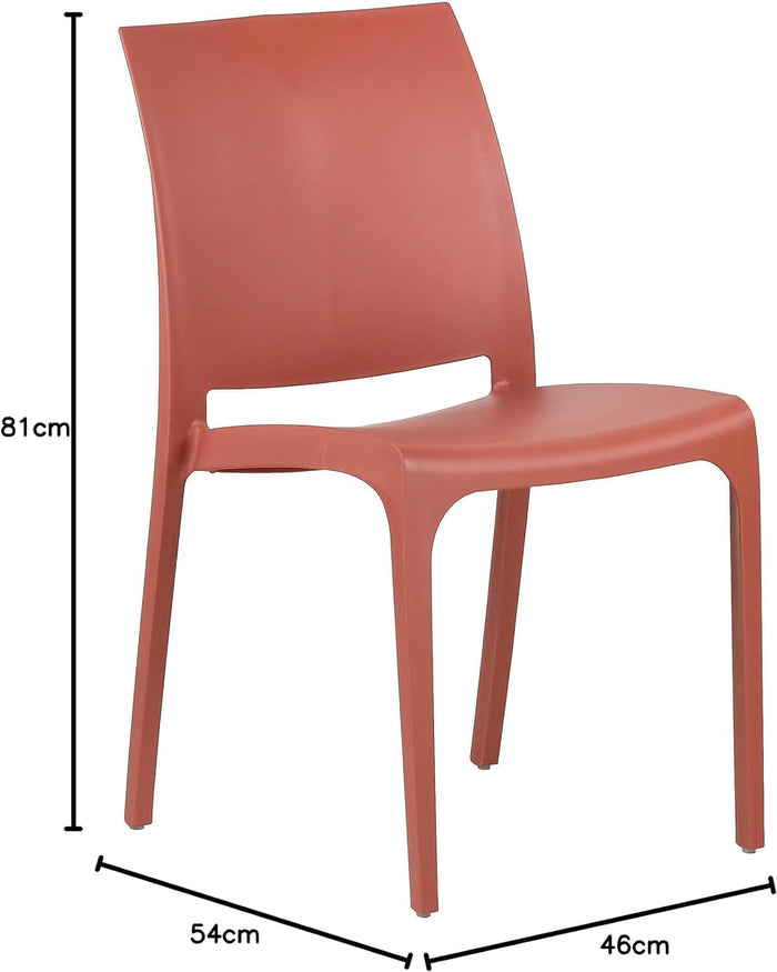 Sedia set 4 pz in resina impilabile made in Italy design per interno esterno SOFIA Rossa