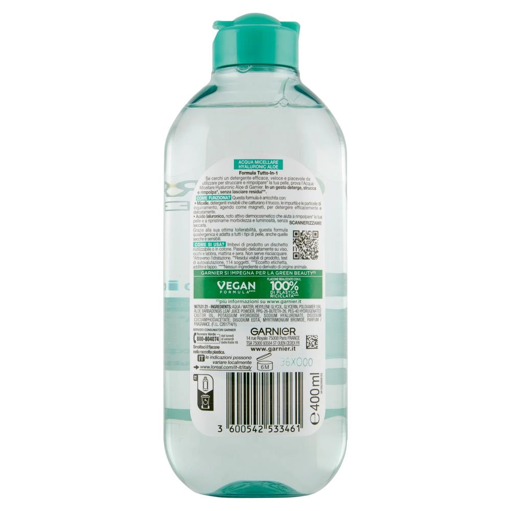 GARNIER SKINACTIVE ACQUA MICELLARE HYALURONIC ALOE 400 ML ALOE HYALURONIC
