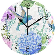 Orologio da Parete Decorativo con Fiori Colibrì Silenzioso Non Tocchi Batteria 25 x 25 cm per Casa Soggiorno Cucina Bagno Camera da Letto