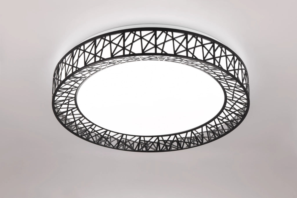 Plafoniera LED CLUSTER RL 48cm 40W telecomando nero