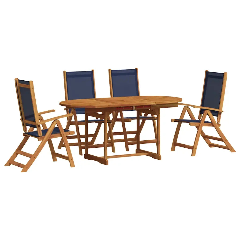 Set Pranzo da Giardino 5pz Legno Massello di Acacia e Textilene 3279308