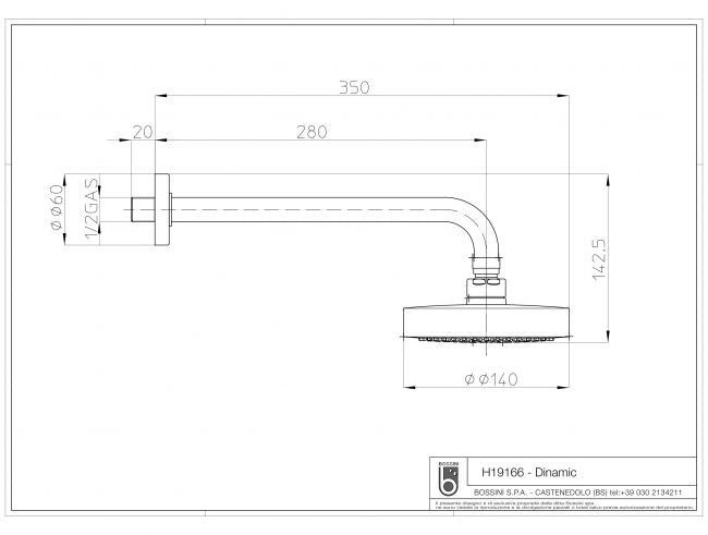 Braccio doccia con Soffione a marchio Bossini Docce - mod. Dinamic