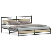 Letto matrimoniale | Letto per adulti | Giroletto senza Materaso in Metallo Rovere Sonoma 200x200 cm