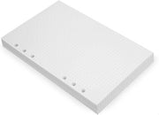 Pianificatore A5 - 20,7 x 14,1 cm - Fogli liberi spessi a strisce cremo, adatti per carta A5, 6 fori, 80 pagine, pagina a griglia a punti