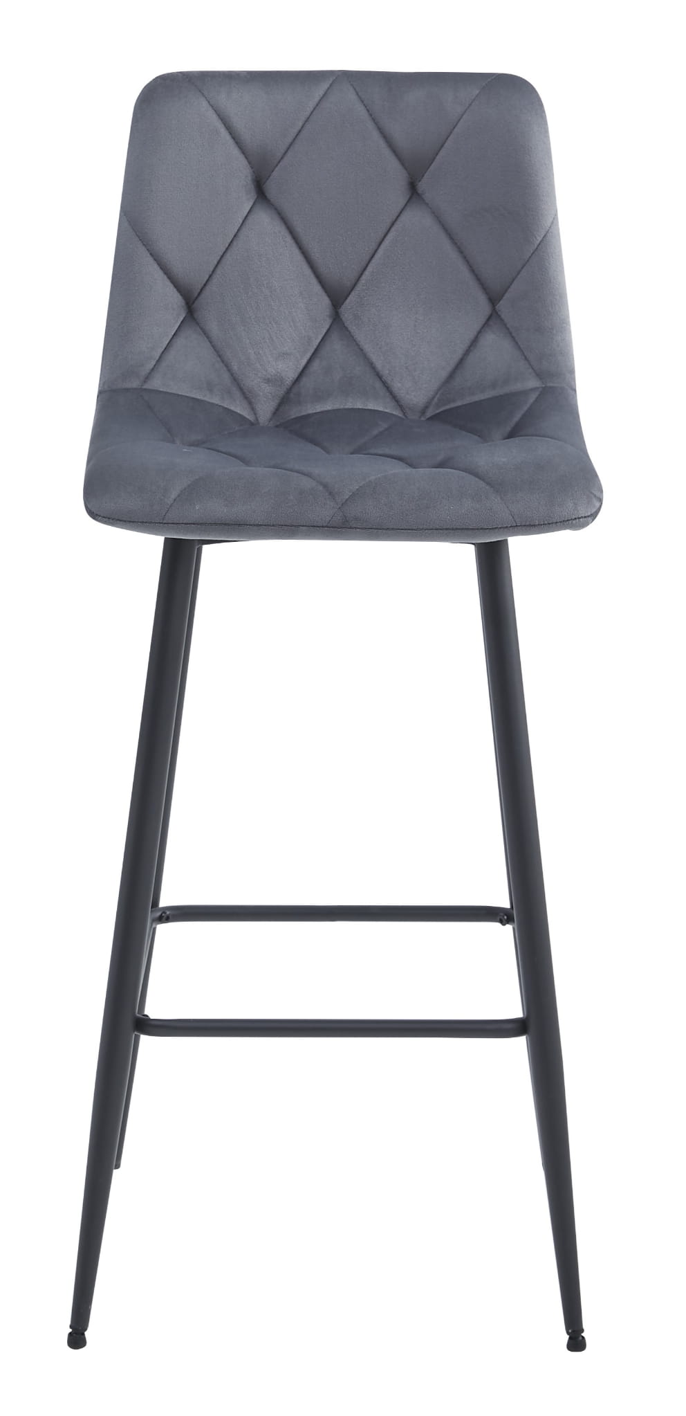 Sgabello Valora KODA in velluto grigio scuro con gambe nere x2