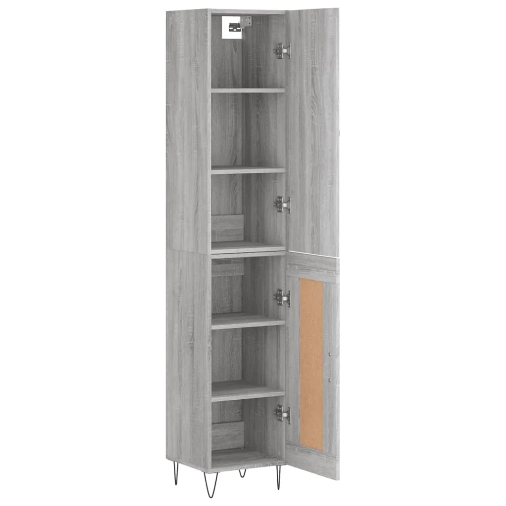 Buffet credenza cassettiera armadio mobile contenitore organizer cucina soggiorno salotto rovere Sonoma alto 34,5 x 34 x 180 cm legno ingegnerizzato grigio 02_0035266