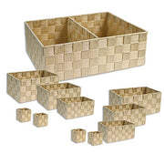 Trade Shop - Set Scatole In Tessuto Porta Oggetti Organizer Da Bagno Armadi Scaffali 79155 -