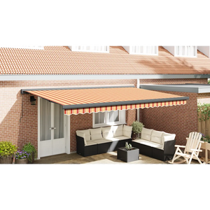 Tenda Sole Retrattile Gialla e Bianca 4x3 m Tessuto e Alluminio 3154558