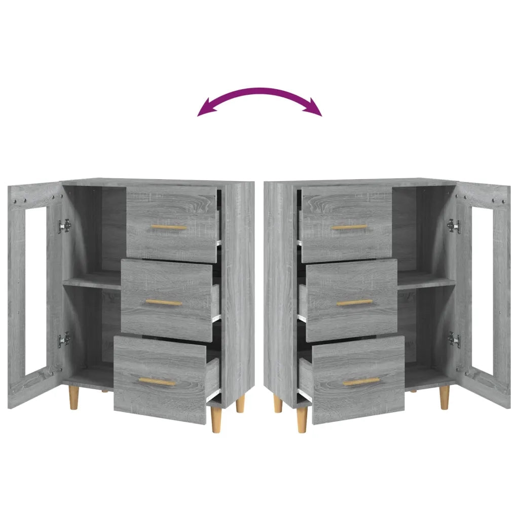 Credenza Grigio Sonoma 69,5x34x90 cm in Legno Multistrato cod mxl 38962