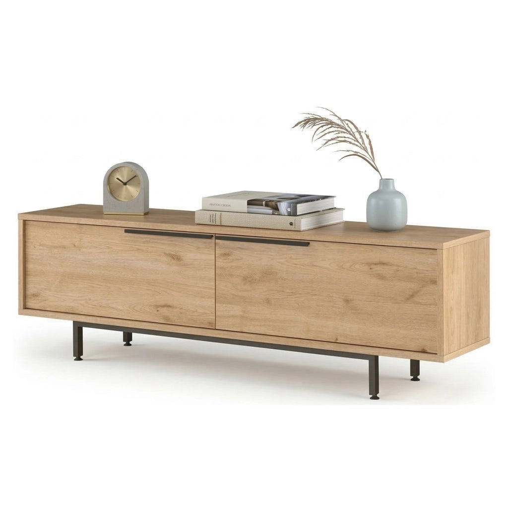 Palmi, Mobile Porta tv 2 Vani, 160x36x45h cm Marrone Rovere