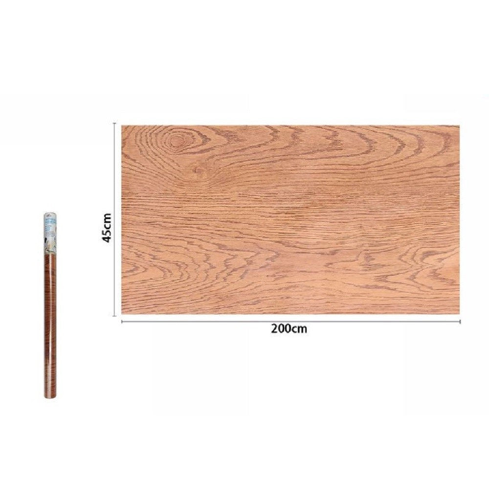Trade Shop - Rotolo Pellicola Adesiva Per Parete Effetto Legno 45cmx2mt Mobili Cassetti 71242 -