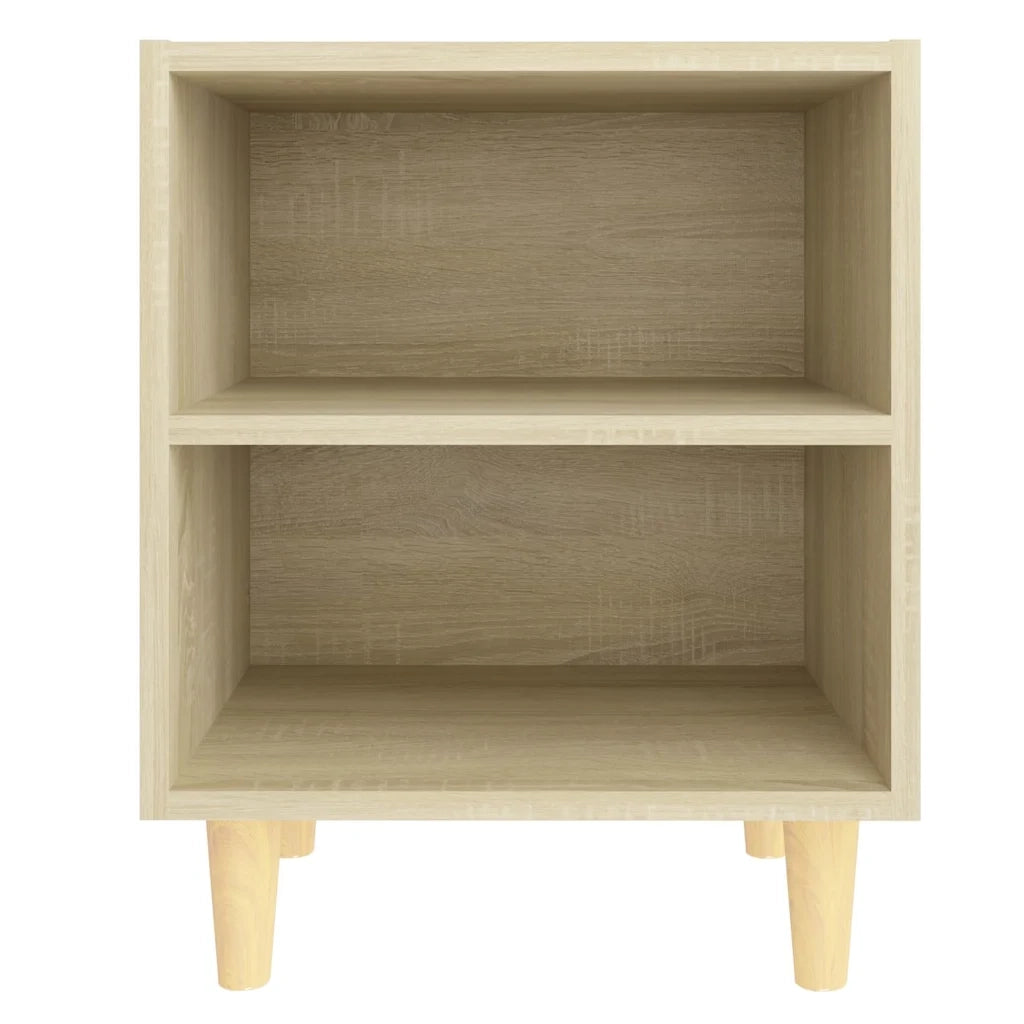 Comodino con Gambe in Legno Massello Rovere Sonoma 40x35x50cm cod mxl 30727