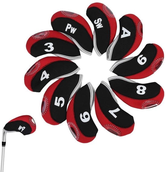 Set di protezioni per mazze da golf acqua-resistenti - 10 pezzi - Materiale duraturo - Disegno a zip - Facile da pulire - Etichette di identificazione - Protezioni per mazze da golf