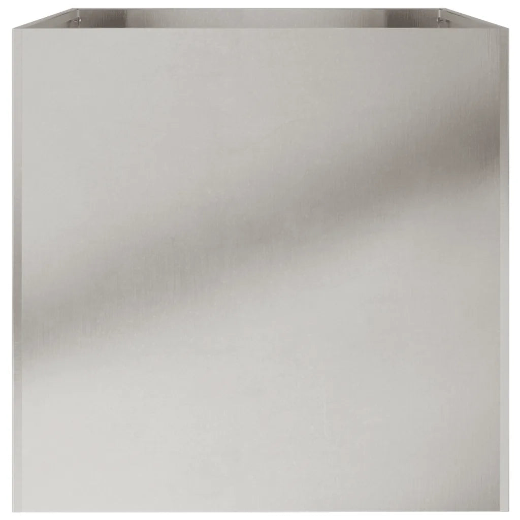 Fioriera | Cassetta per fiori | Vaso Argento 62x47x46 cm in Acciaio Inox